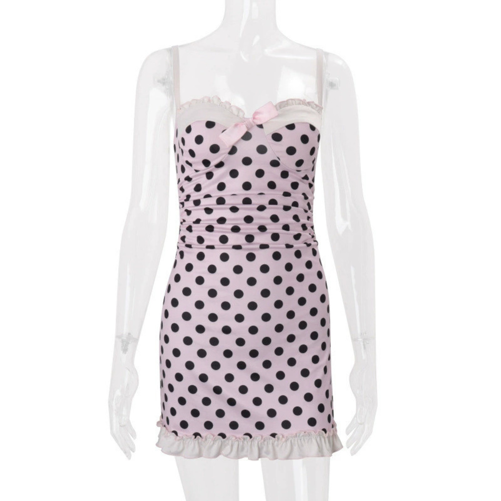 Zara Summer Polka Dot Cami Bodycon Dress - Picture 6 of 6